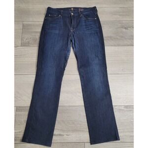👖7 For All Mankind Jeans Womens 31 Dark Wash Denim Kimmie Straight Stretch Boho